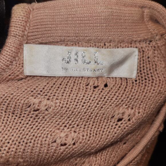 Vntg Jill By Jill Stuart Blush Pink Polka Dot Sweater With Black Ribbon Tie Sz M - Picture 4 of 6